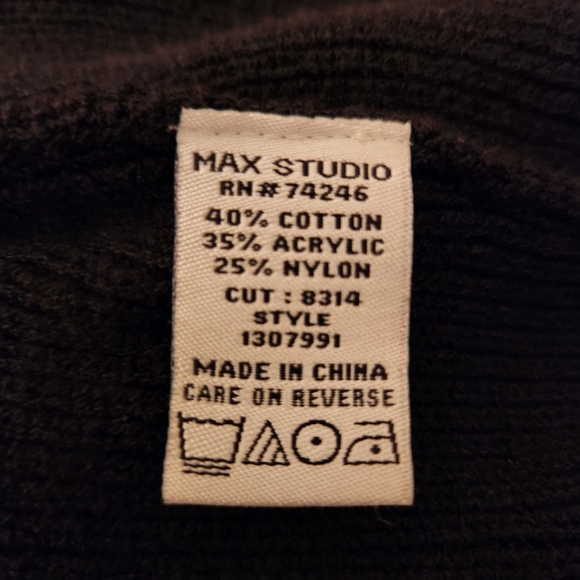 Max Studio long black open cardigan with waist tie XS - Picture 9 of 10